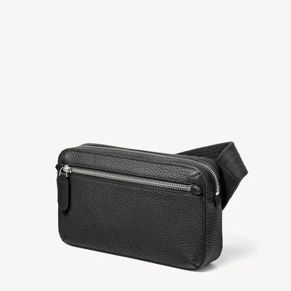 Bolso bandolera compacto Reporter cuero negro granulado