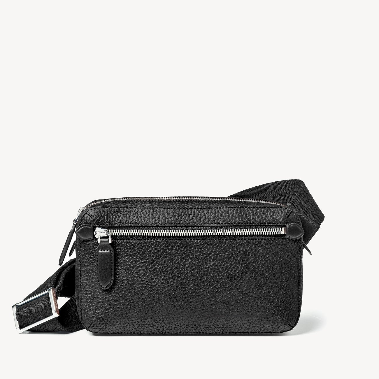 Bolso bandolera compacto Reporter cuero negro granulado