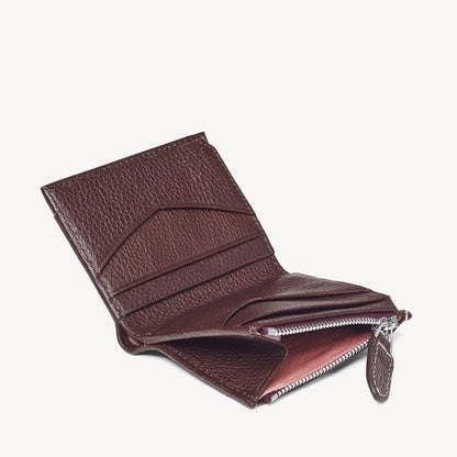 Cartera de bolsillo multiusos cuero cobre granulado